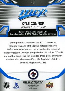 2022-23 Upper Deck MVP - Blue Script #13 Kyle Connor Back