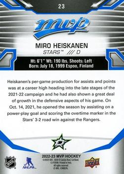 2022-23 Upper Deck MVP - Blue Script #23 Miro Heiskanen Back