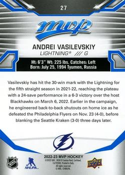 2022-23 Upper Deck MVP - Blue Script #27 Andrei Vasilevskiy Back