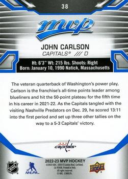 2022-23 Upper Deck MVP - Blue Script #38 John Carlson Back