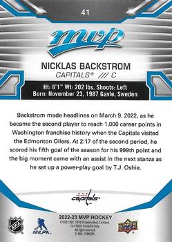 2022-23 Upper Deck MVP - Blue Script #41 Nicklas Backstrom Back