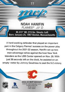 2022-23 Upper Deck MVP - Blue Script #77 Noah Hanifin Back