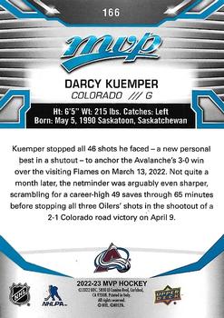 2022-23 Upper Deck MVP - Blue Script #166 Darcy Kuemper Back