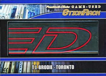 2021-22 President's Choice Game-Used Stickrack Update - Stickrack #SR-232 T.J. Brodie Front