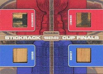 2021-22 President's Choice Game-Used Stickrack Update - Stanley Cup Finals #SCF-53 Yvan Cournoyer / Jacques Lemaire / Dickie Moore / Doug Harvey Front