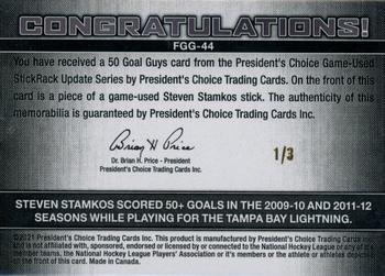 2021-22 President's Choice Game-Used Stickrack Update - 50 Goal Guys #FGG-44 Steven Stamkos Back