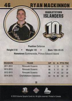 2022-23 Extreme Charlottetown Islanders (QMJHL) 10th Anniversary #20 Ryan MacKinnon Back