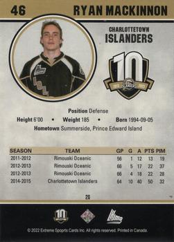 2022-23 Extreme Charlottetown Islanders (QMJHL) 10th Anniversary - Limited Edition #20 Ryan MacKinnon Back