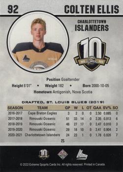 2022-23 Extreme Charlottetown Islanders (QMJHL) 10th Anniversary - Limited Edition - Silver #25 Colten Ellis Back