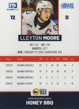 2022-23 Oshawa Generals (OHL) #NNO Lleyton Moore Back
