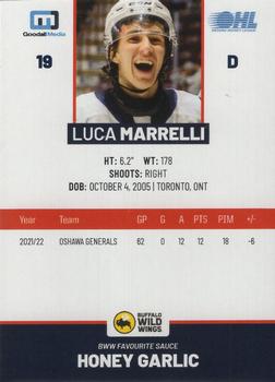 2022-23 Oshawa Generals (OHL) #NNO Luca Marrelli Back