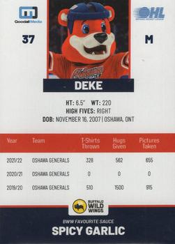 2022-23 Oshawa Generals (OHL) #NNO Deke Back
