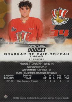 2022-23 Extreme Baie-Comeau Drakkar (QMJHL) #NNO Andrew Doucet Back