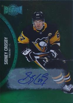 2021-22 SkyBox Metal Universe - Autographs Green #100 Sidney Crosby Front