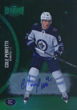 2021-22 SkyBox Metal Universe - Autographs Green #183 Cole Perfetti Front