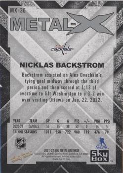 2021-22 SkyBox Metal Universe - Metal-X #MX-36 Nicklas Backstrom Back