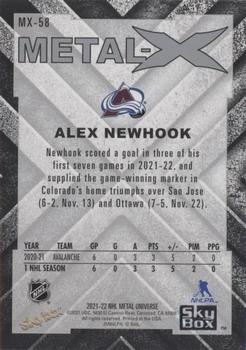 2021-22 SkyBox Metal Universe - Metal-X #MX-58 Alex Newhook Back