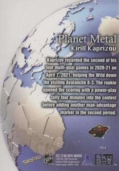 2021-22 SkyBox Metal Universe - Planet Metal #PM-8 Kirill Kaprizov Back