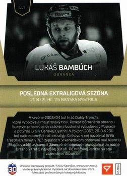 2022-23 SportZoo Tipos Extraliga - League Legends Auto #LL1 Lukas Bambuch Back