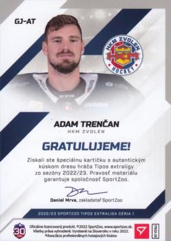 2022-23 SportZoo Tipos Extraliga - Game Jersey #GJ-AT Adam Trencan Back