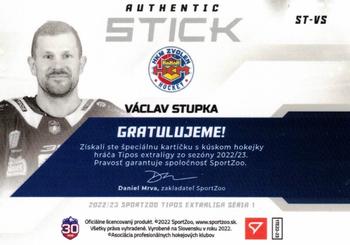 2022-23 SportZoo Tipos Extraliga - Authentic Stick #ST-VS Vaclav Stupka Back