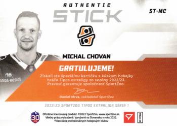 2022-23 SportZoo Tipos Extraliga - Authentic Stick #ST-MC Michal Chovan Back
