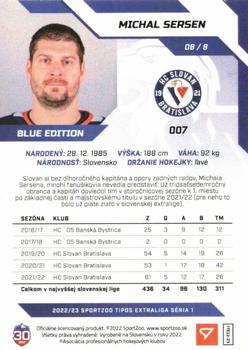 2022-23 SportZoo Tipos Extraliga - Blue #007 Michal Sersen Back