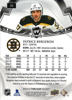 2020-21 Upper Deck The Cup #10 Patrice Bergeron Back
