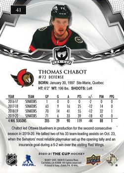 2020-21 Upper Deck The Cup #41 Thomas Chabot Back