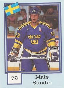 1992 Semic Ishockey (Norwegian) Stickers #72 Mats Sundin Front
