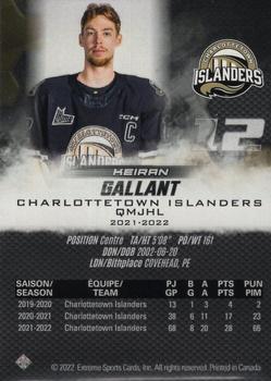 2022-23 Extreme Charlottetown Islanders (QMJHL) #NNO Keiran Gallant Back