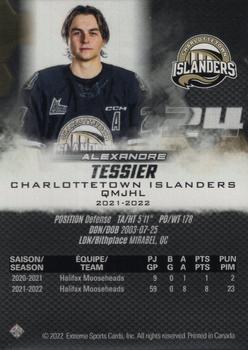 2022-23 Extreme Charlottetown Islanders (QMJHL) #NNO Alexandre Tessier Back