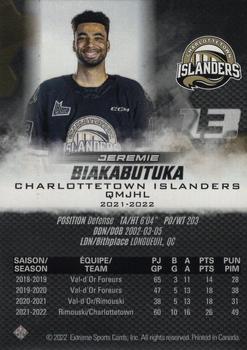 2022-23 Extreme Charlottetown Islanders (QMJHL) #NNO Jeremie Biakabutuka Back