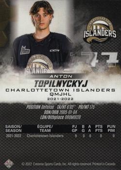 2022-23 Extreme Charlottetown Islanders (QMJHL) - Autographs Bronze #3 Anton Topilnyckyj Back