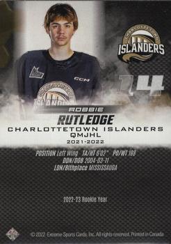 2022-23 Extreme Charlottetown Islanders (QMJHL) - Autographs Bronze #17 Robbie Rutledge Back
