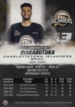 2022-23 Extreme Charlottetown Islanders (QMJHL) - Autographs Bronze #18 Jeremie Biakabutuka Back