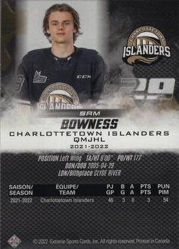 2022-23 Extreme Charlottetown Islanders (QMJHL) - Autographs Silver #21 Sam Bowness Back