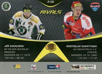 2011 Czech OFS premium - Rivals Jersey Patch #6 Jiri Marusak / Rostislav Martynek Back