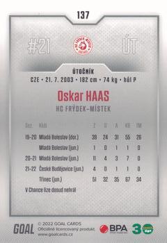 2022-23 Goal Chance Liga - Silver #137 Oskar Haas Back