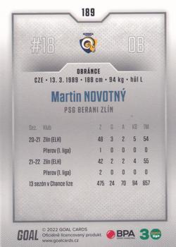 2022-23 Goal Chance Liga - Silver #189 Martin Novotny Back