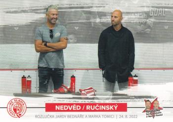 2022 Goal Cards Rozlučka Jardy Bednáře a Marka Tomici #42 Petr Nedved / Martin Rucinsky Front