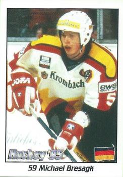 1995 Panini World Hockey Championship Stickers (Norwegian) #59 Michael Bresagk Front