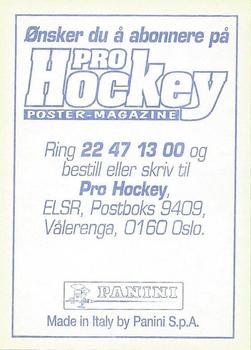 1995 Panini World Hockey Championship Stickers (Norwegian) #107 Stephane Arcangeloni Back