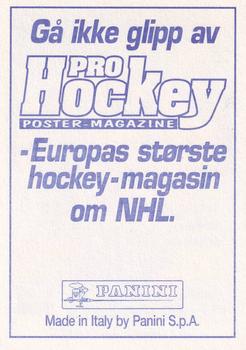1995 Panini World Hockey Championship Stickers (Norwegian) #160 Daniel Alfredsson Back