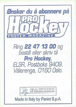 1995 Panini World Hockey Championship Stickers (Norwegian) #218 Craig Wolanin Back