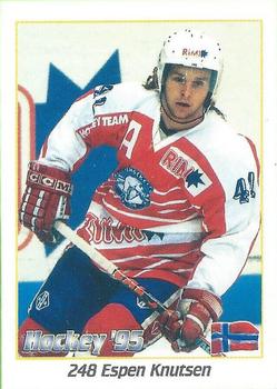 1995 Panini World Hockey Championship Stickers (Norwegian) #248 Espen Knutsen Front
