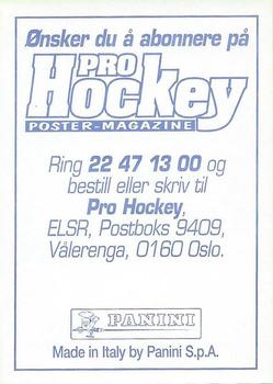1995 Panini World Hockey Championship Stickers (Norwegian) #289 Ulf Samuelsson Back