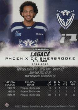 2022-23 Extreme Sherbrooke Phoenix (QMJHL) #19 Jaheem Lagace Back