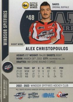 2022-23 Windsor Spitfires (OHL) #NNO Alex Christopoulos Back