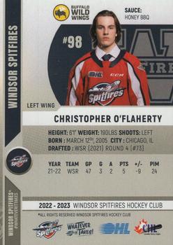 2022-23 Windsor Spitfires (OHL) #NNO Christopher O'Flaherty Back